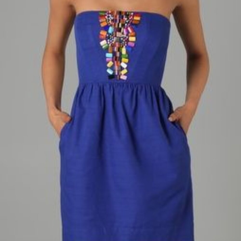 Shoshanna beaded strapless dress size 6